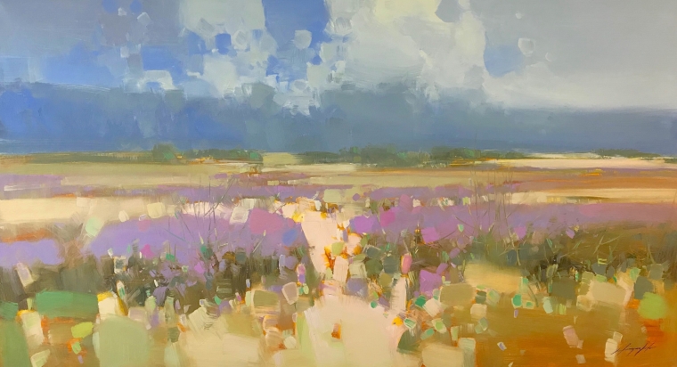 Lavenders, Original oil Painting, Handmade artwork, One of a Kind               